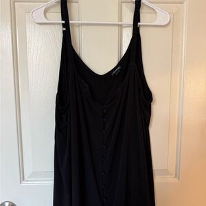 Torrid Black tank top with button details and lace trim. Size 3
